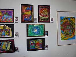 Ausstellung "Sch�ler malen nach Hundertwasser"