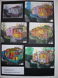 Ausstellung "Sch�ler malen nach Hundertwasser"