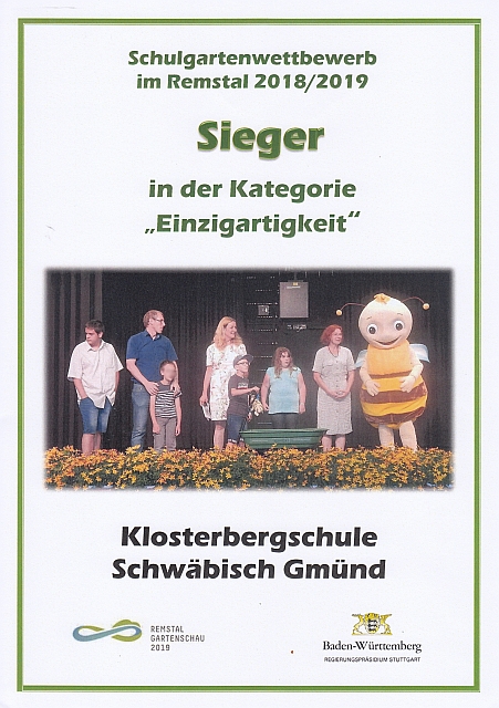 Urkunde Schulgartenwettbewerb